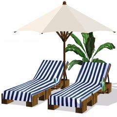 Fumete Lounge Chair Cover 30x85 inch navy blue front view