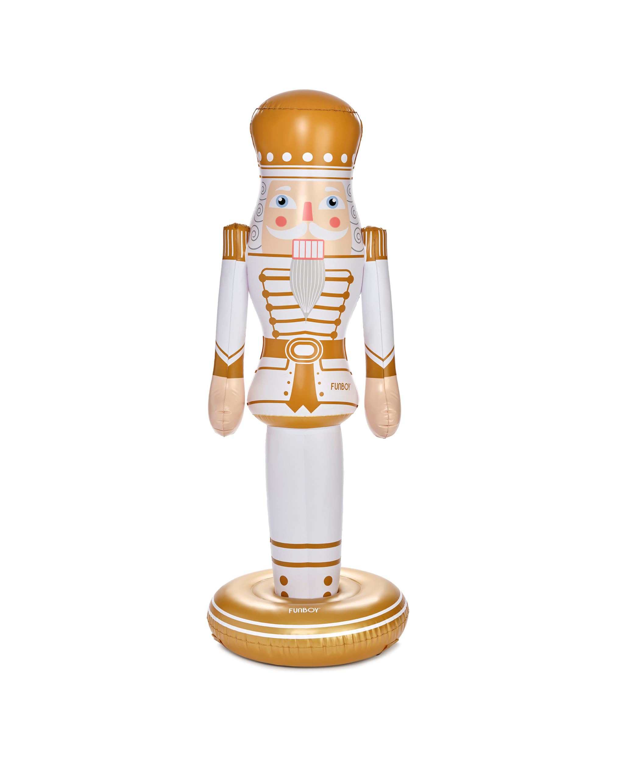 FUNBOY Gold Inflatable Nutcracker 5 ft front view