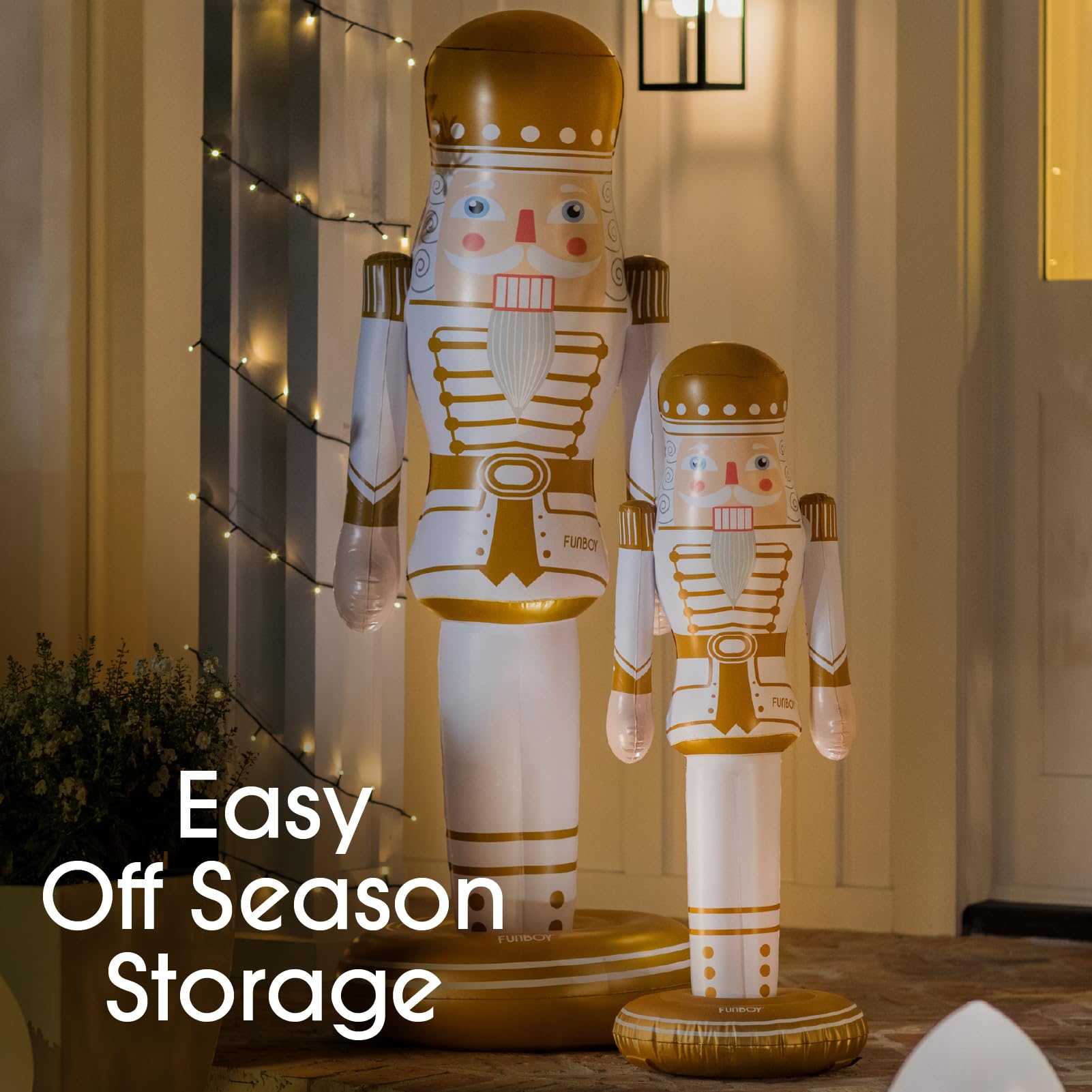FUNBOY Gold Inflatable Nutcracker close-up details