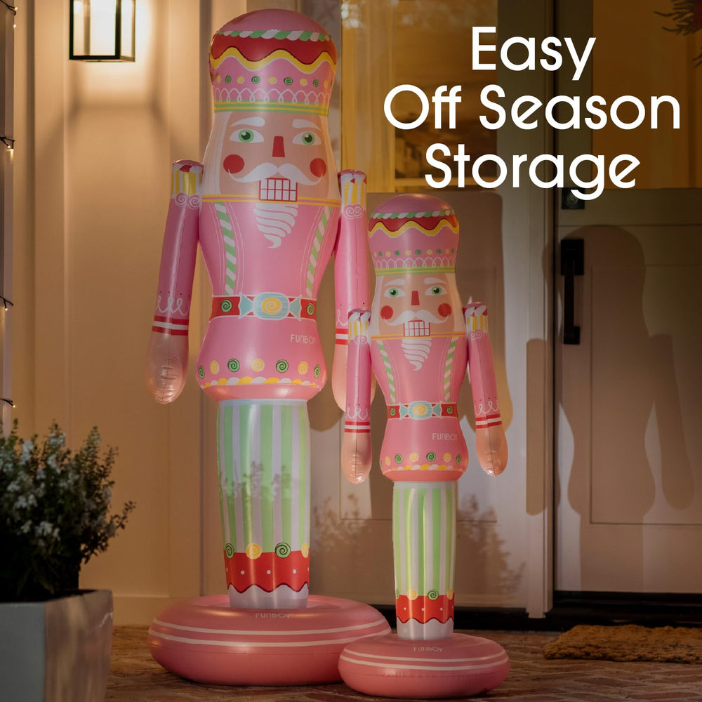 FUNBOY Inflatable Nutcracker displayed in a festive yard