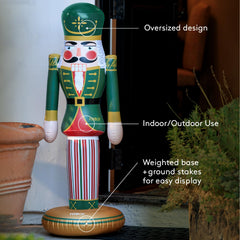 FUNBOY inflatable nutcracker in outdoor holiday setting