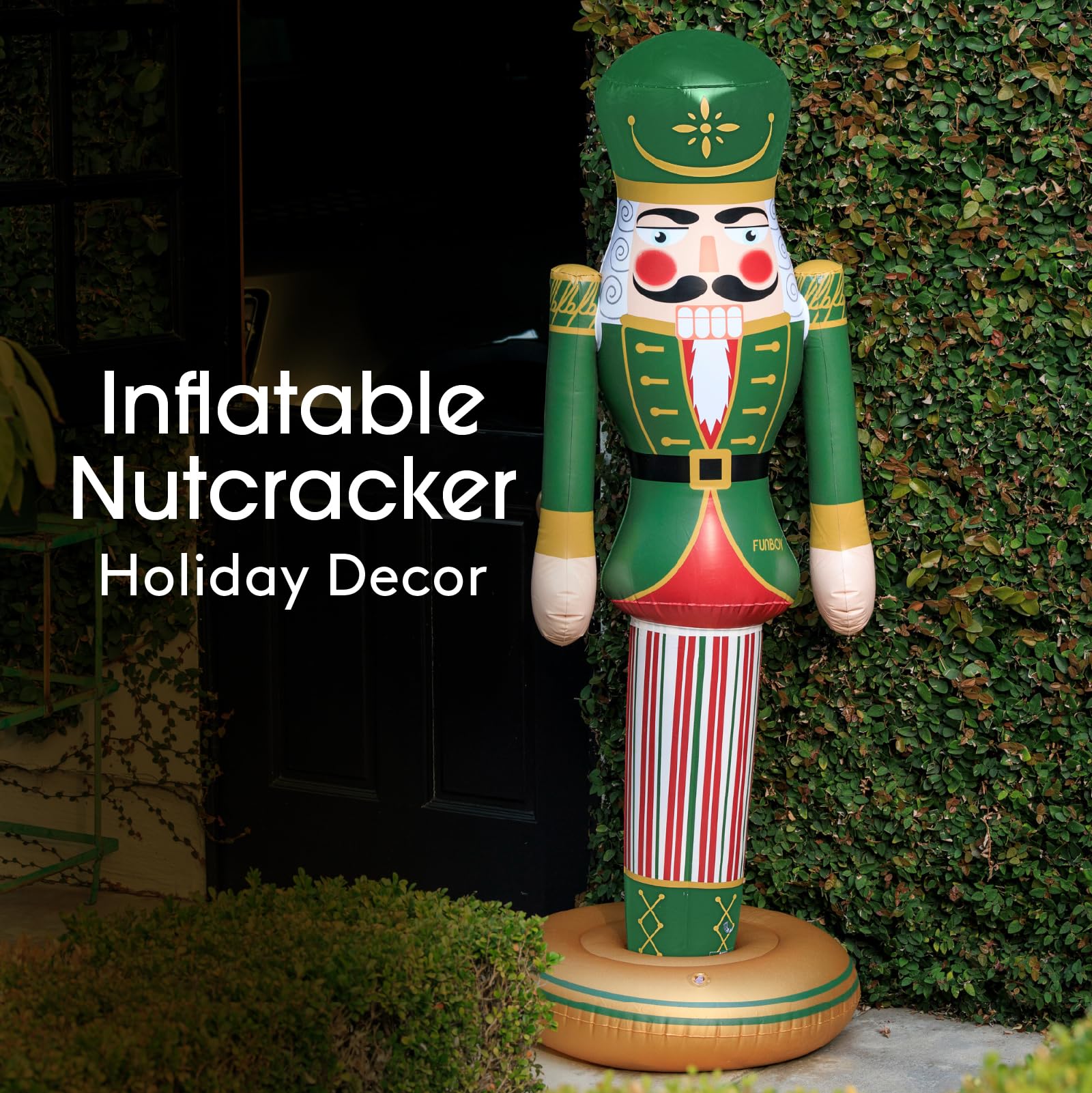 FUNBOY Inflatable Nutcracker in outdoor setting