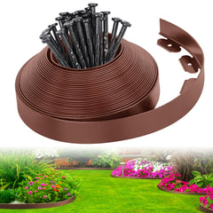 FunFanso 2-Inch x 33 FT No Dig Garden Edging Kit in Brown