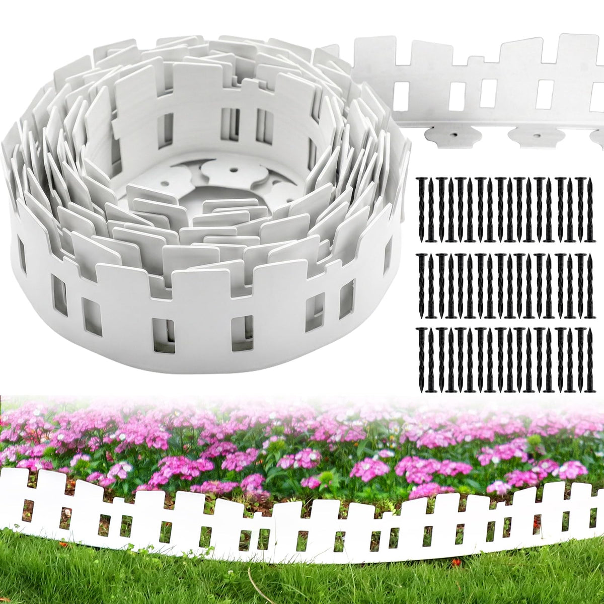 FunFanso 40FT landscape edging border white front view
