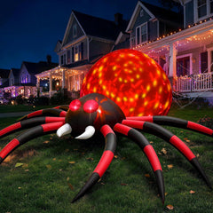 FunFanso 6 FT Halloween Inflatable Spider with LED lights front view