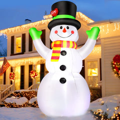 FunFanso 7FT inflatable snowman front view with top hat