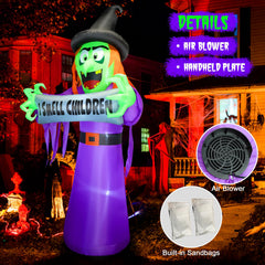 FunFanso 8FT Halloween Inflatable Witch with stakes and tethers