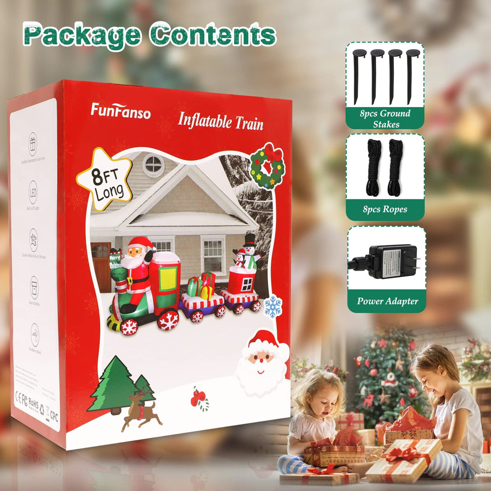FunFanso Inflatable Christmas Train packaging