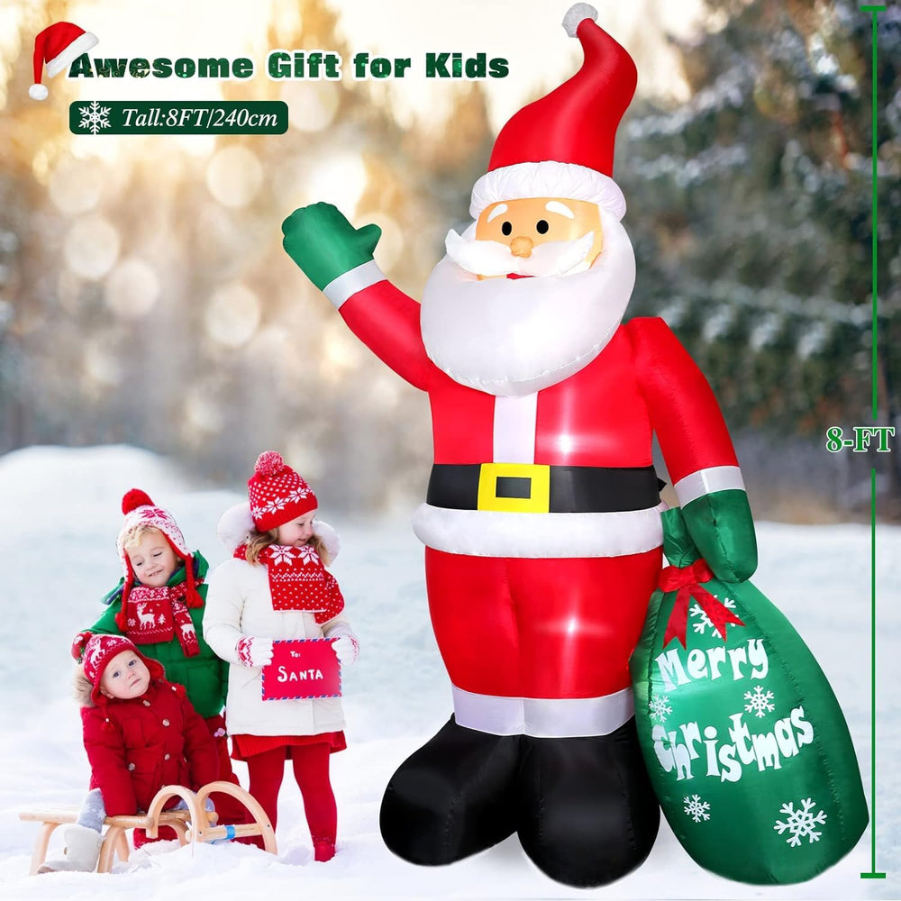 FunFanso inflatable Santa Claus in a festive garden setting