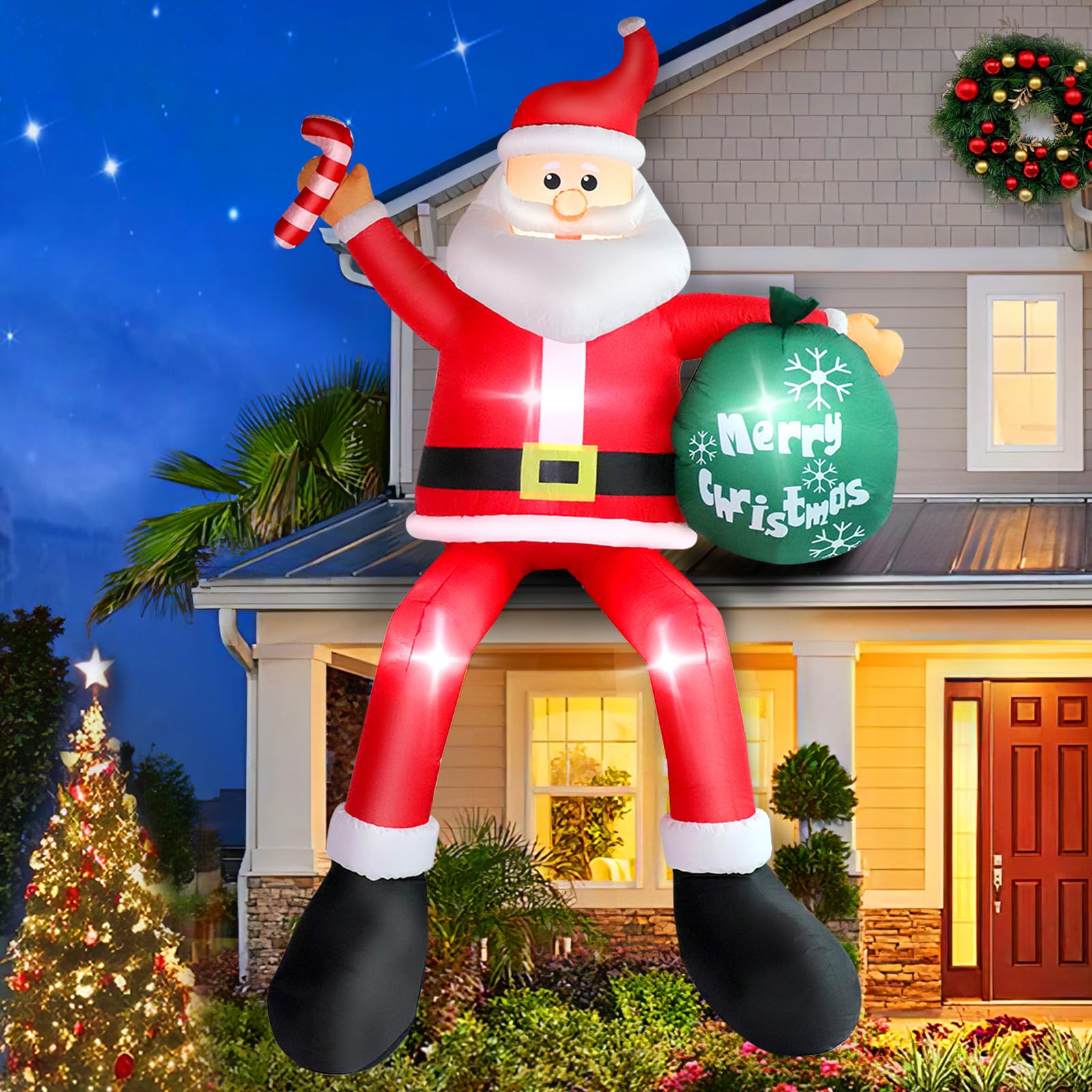 FunFanso inflatable Santa Claus package dimensions