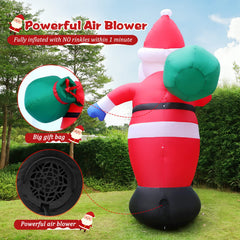FunFanso Inflatable Santa Claus with green gift bag