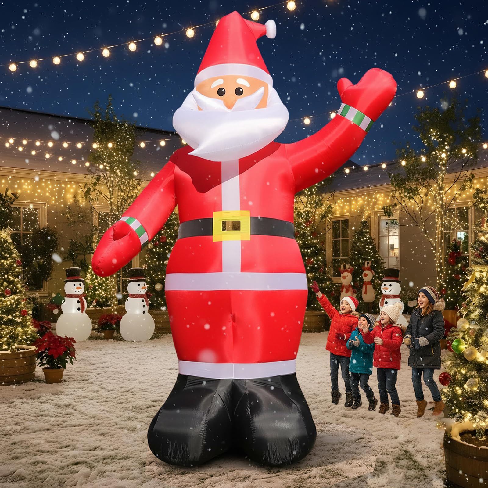 FunFanso inflatable Santa displayed in a yard during Christmas