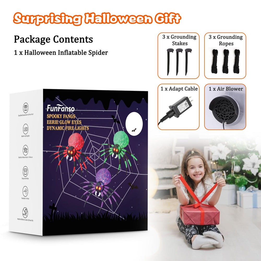 FunFanso inflatable spider packed for storage