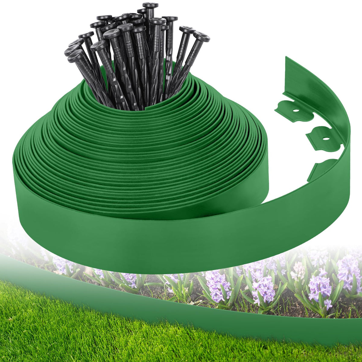 FunFanso Landscape Edging Border Kit 3 In x 50 FT, green