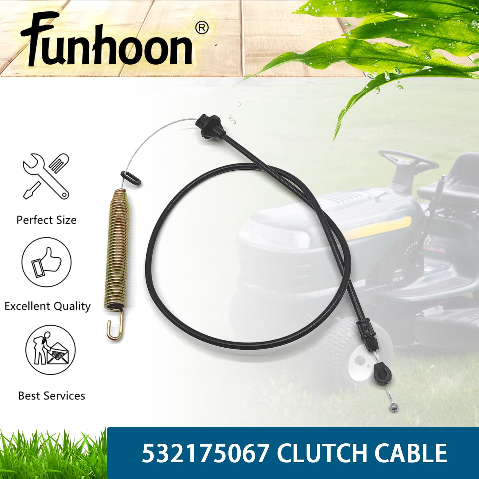 Funhoon 175067 Clutch Cable on lawn mower