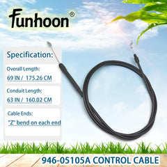 Funhoon 946-05105A Clutch Control Cable with Z bend
