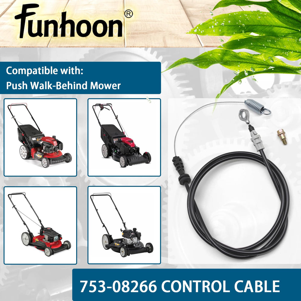 Funhoon Control Cable 753-08266, measuring length against a ruler