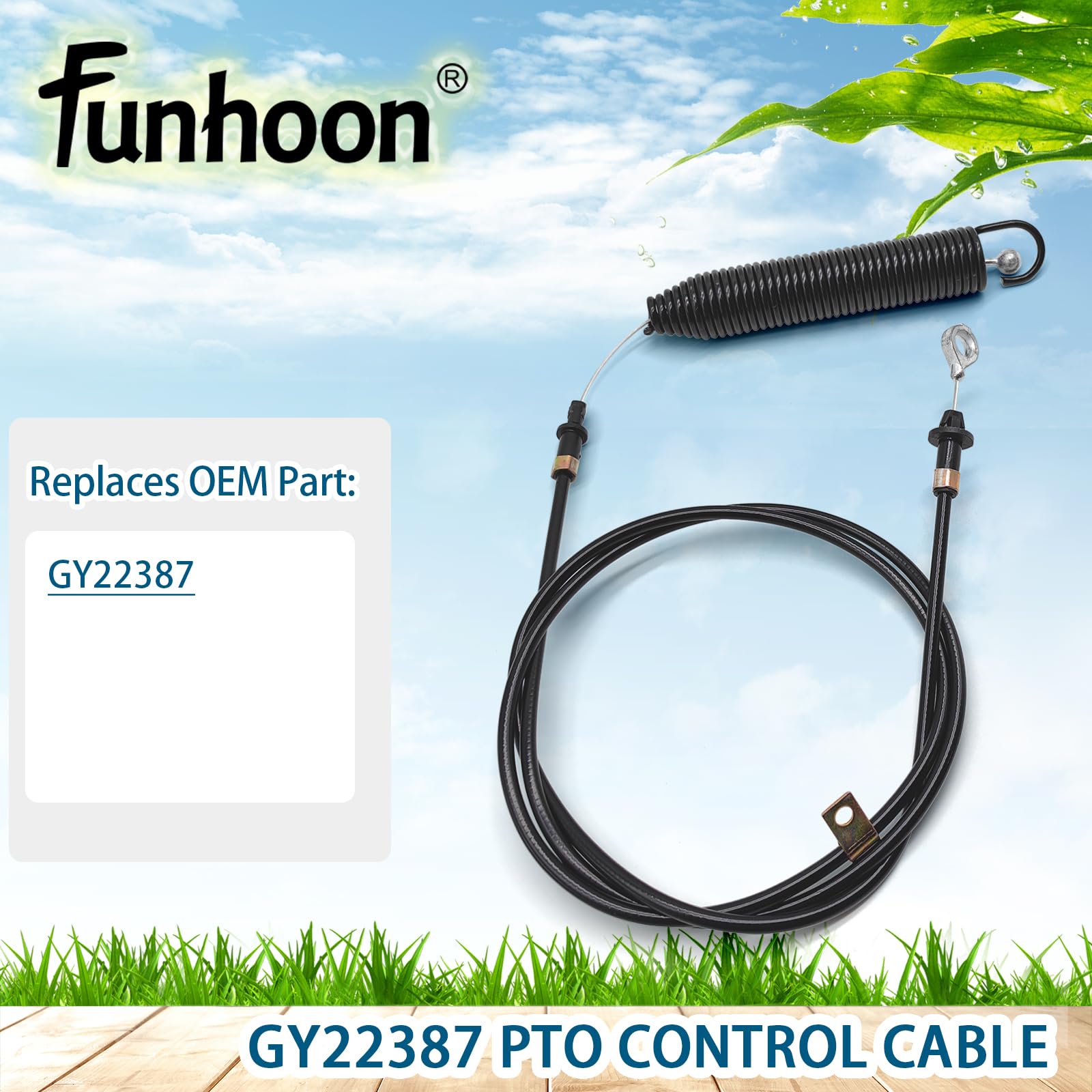 Funhoon GY22387 PTO Control Cable close-up of ends