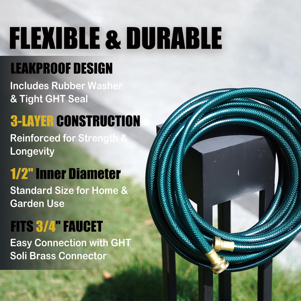 FUNJEE 10FT garden hose in use watering patio plants