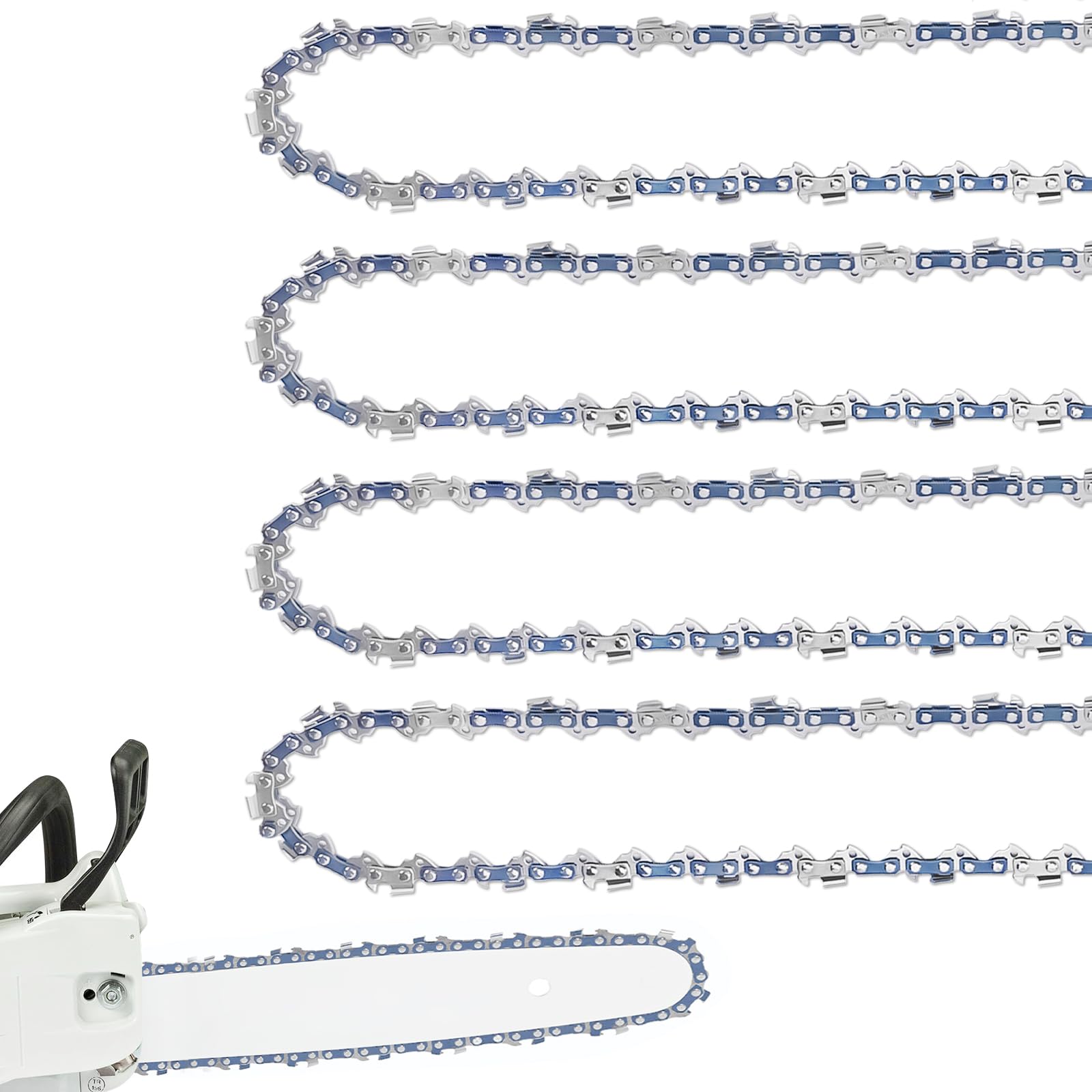 FUNKYWOO 14 Inch Chainsaw Chain pack front view with specifications