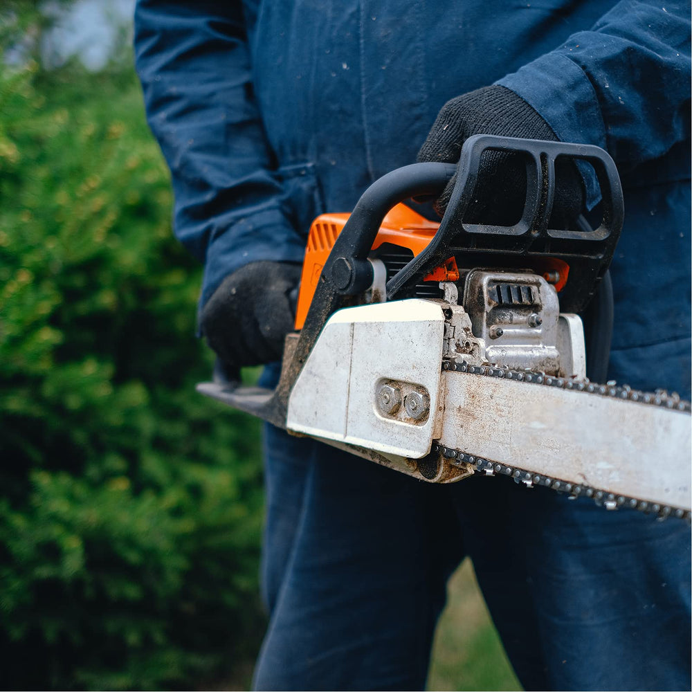 FUNKYWOO Chainsaw Chain in outdoor cutting setup