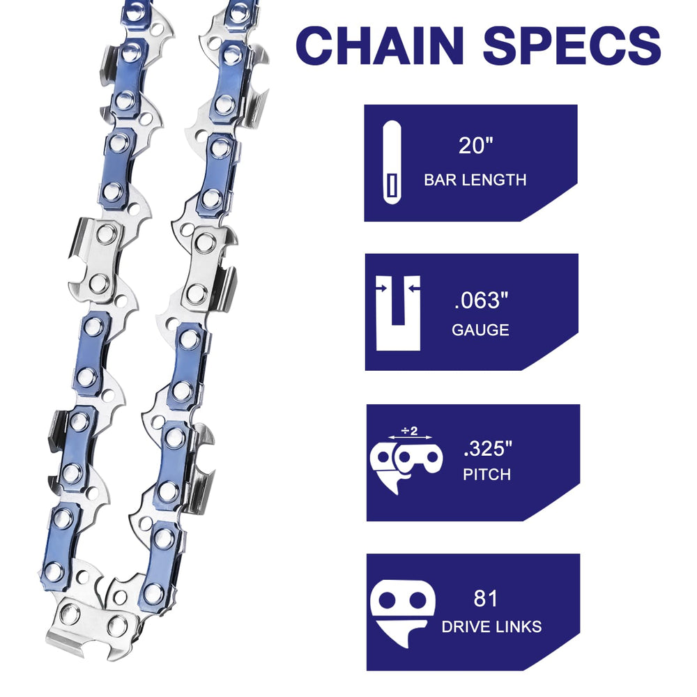 FUNKYWOO chainsaw chain specifications close-up