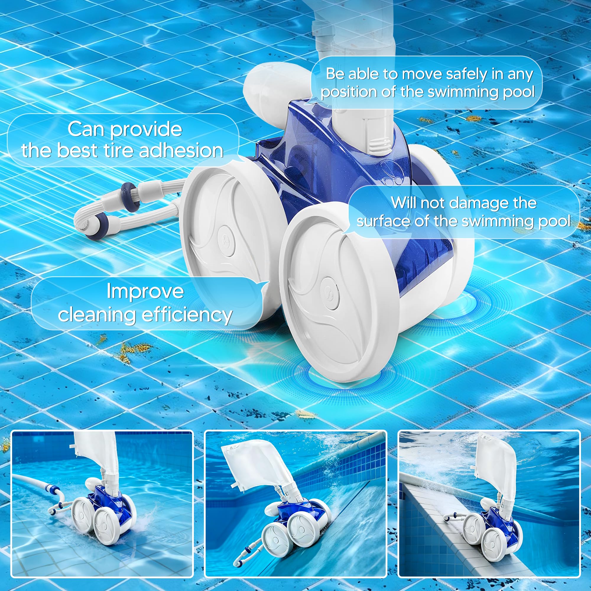 Funmit C10 tire showing traction on pool surface