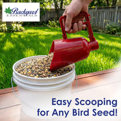 Funnel shape of Backyard Essentials Bird Seed Scoop