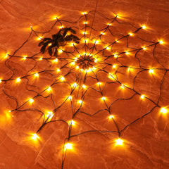 FUNPENY Halloween spider web lights front view with LED lights