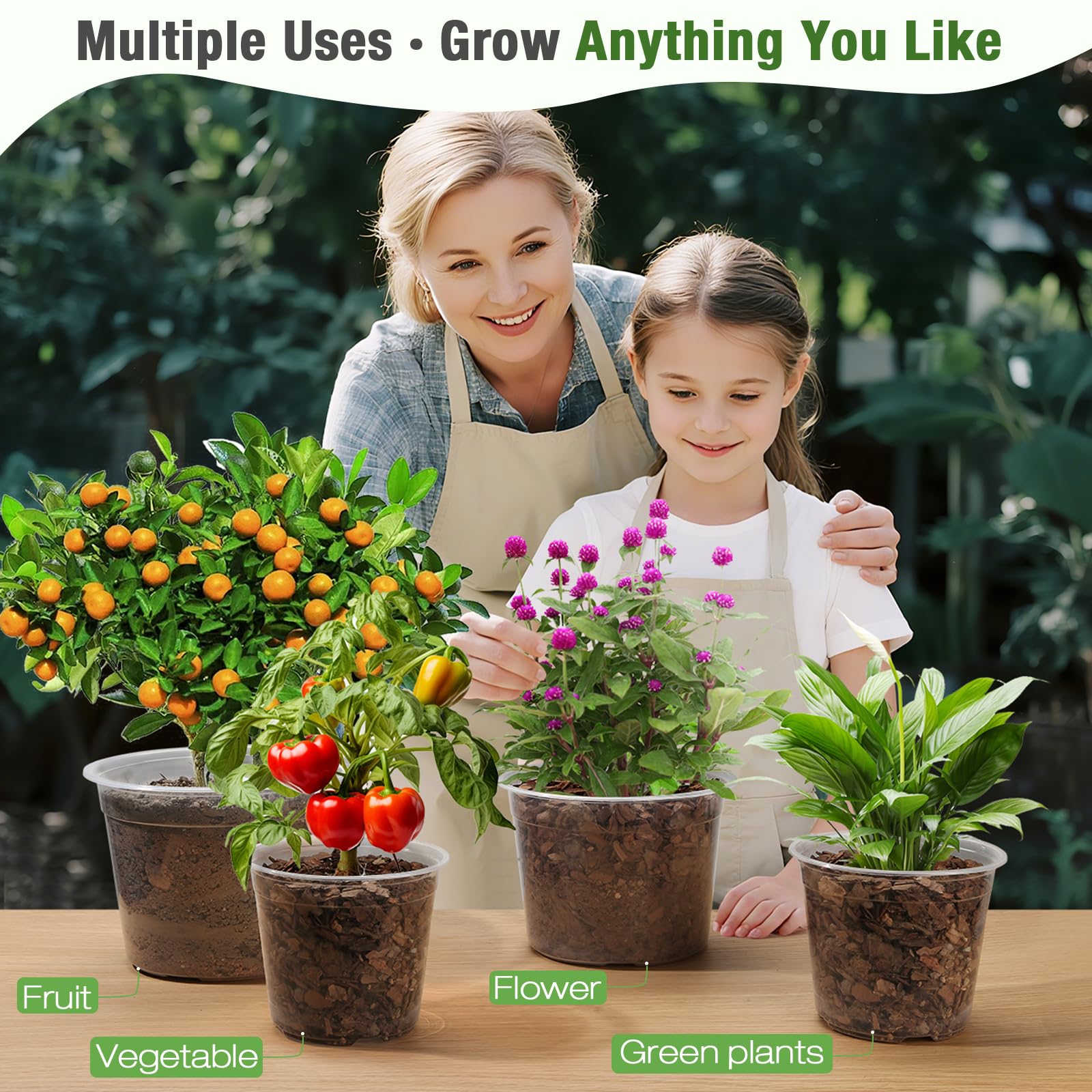 FUOAUYK nursery pots on a gardening table