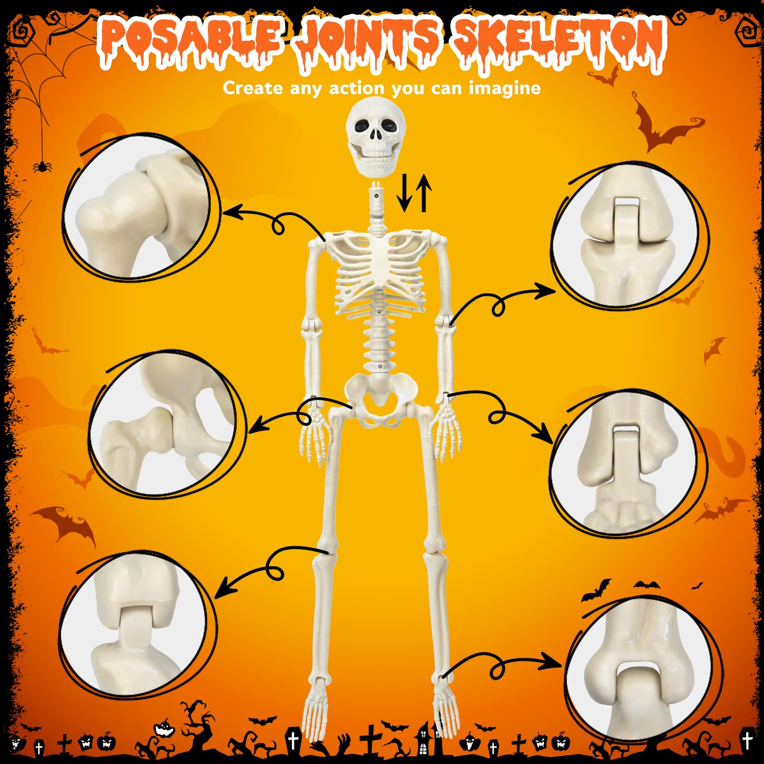 Furry wolf skeleton with posable joints