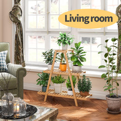 Furshus Bamboo Plant Stand detailed view of bamboo finish