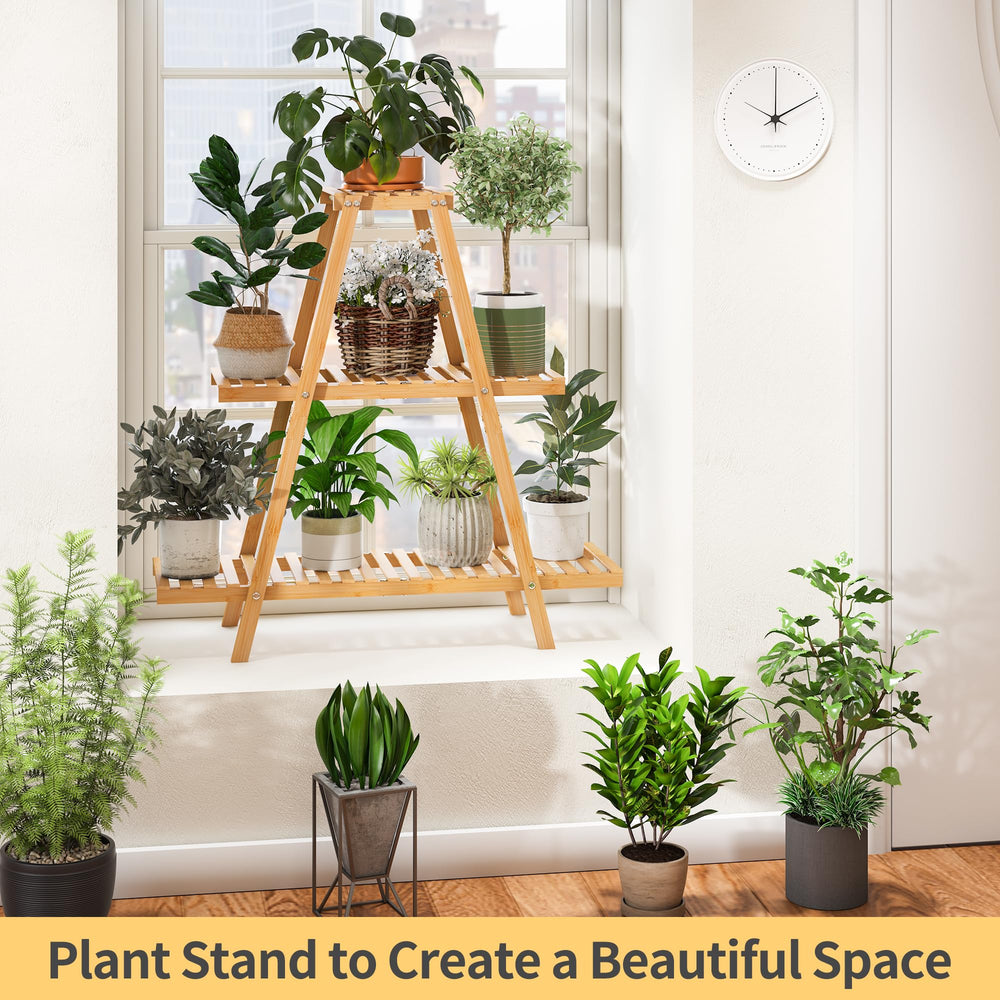 Furshus Bamboo Plant Stand showcasing three tiers