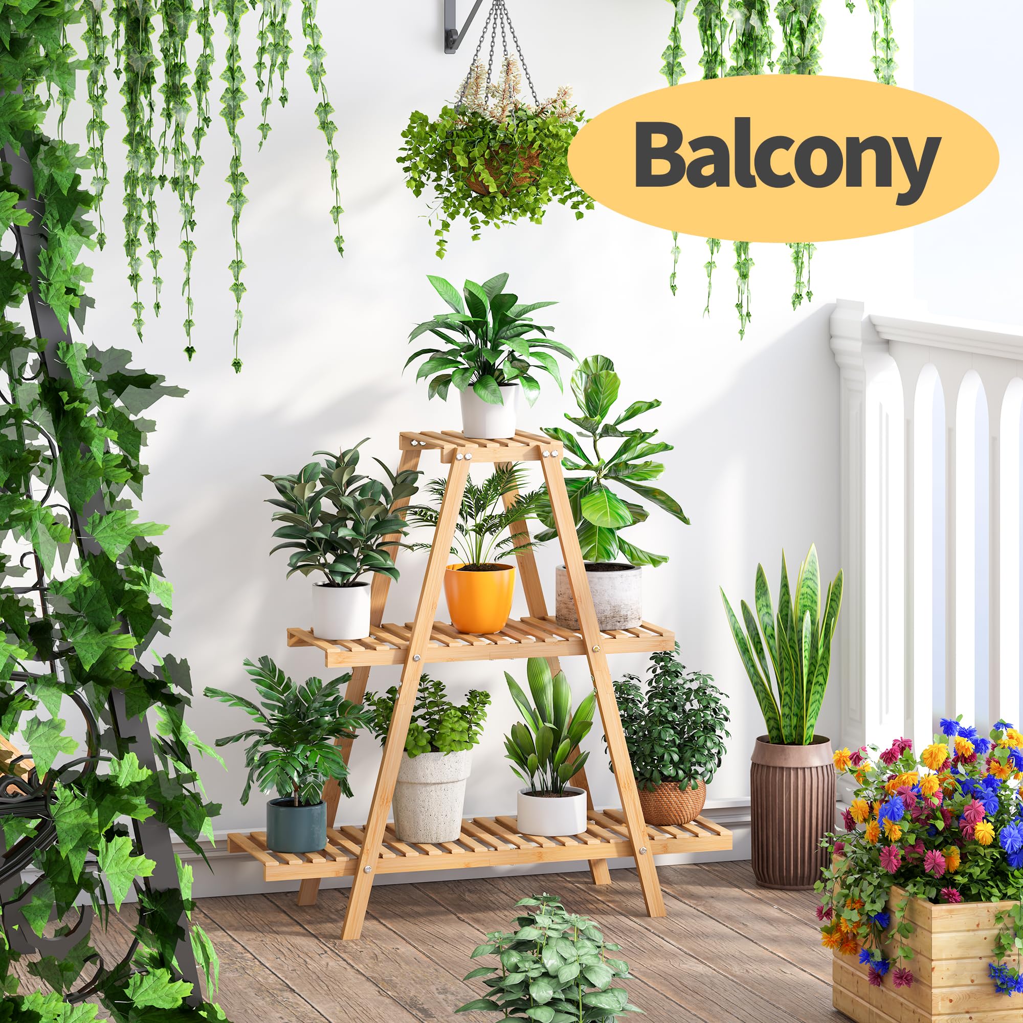 Furshus Bamboo Plant Stand with installation tools