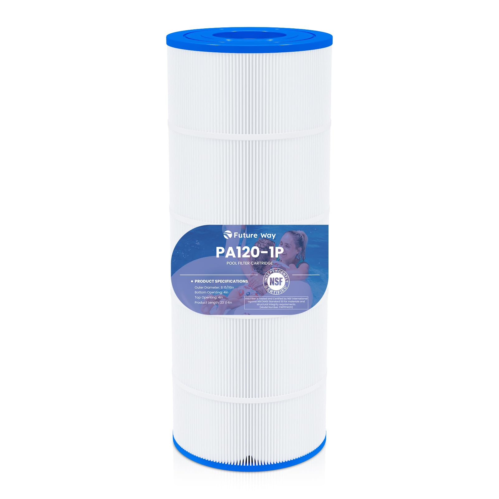 Future Way Pool Filter Cartridge front view with specifications