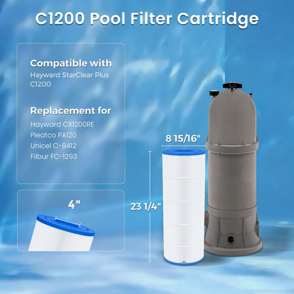 Future Way Pool Filter Cartridge side view showing pleated fabric