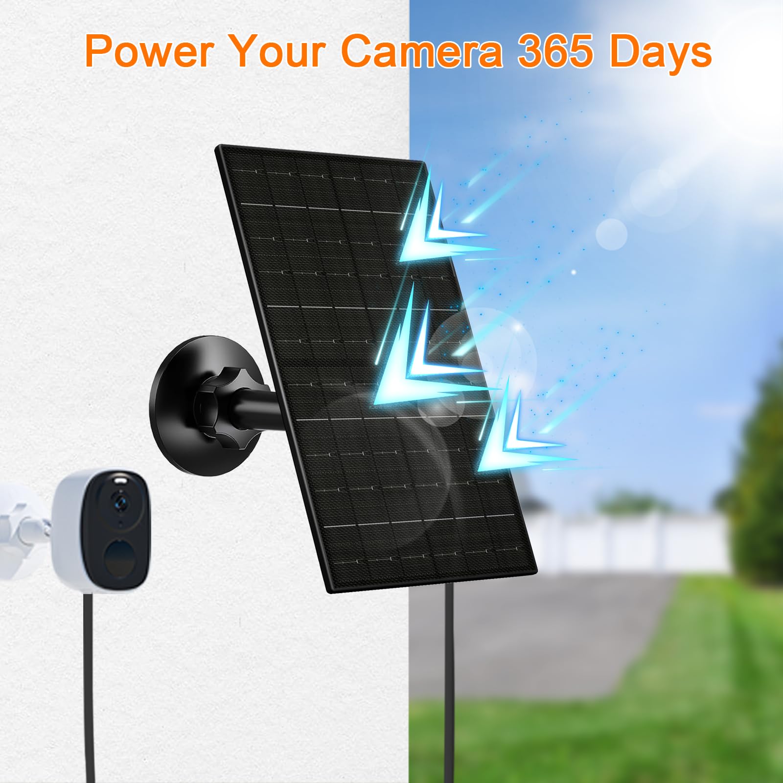 FUTUREZEN 6W Solar Panel in an outdoor setting during rainy weather