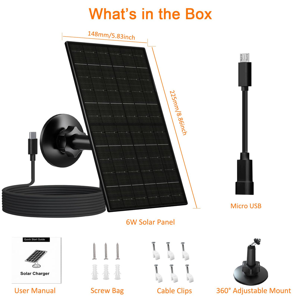 FUTUREZEN 6W Solar Panel in the box with mounting hardware