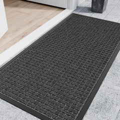Futurwit 48" x 36" doormat gray squares front view