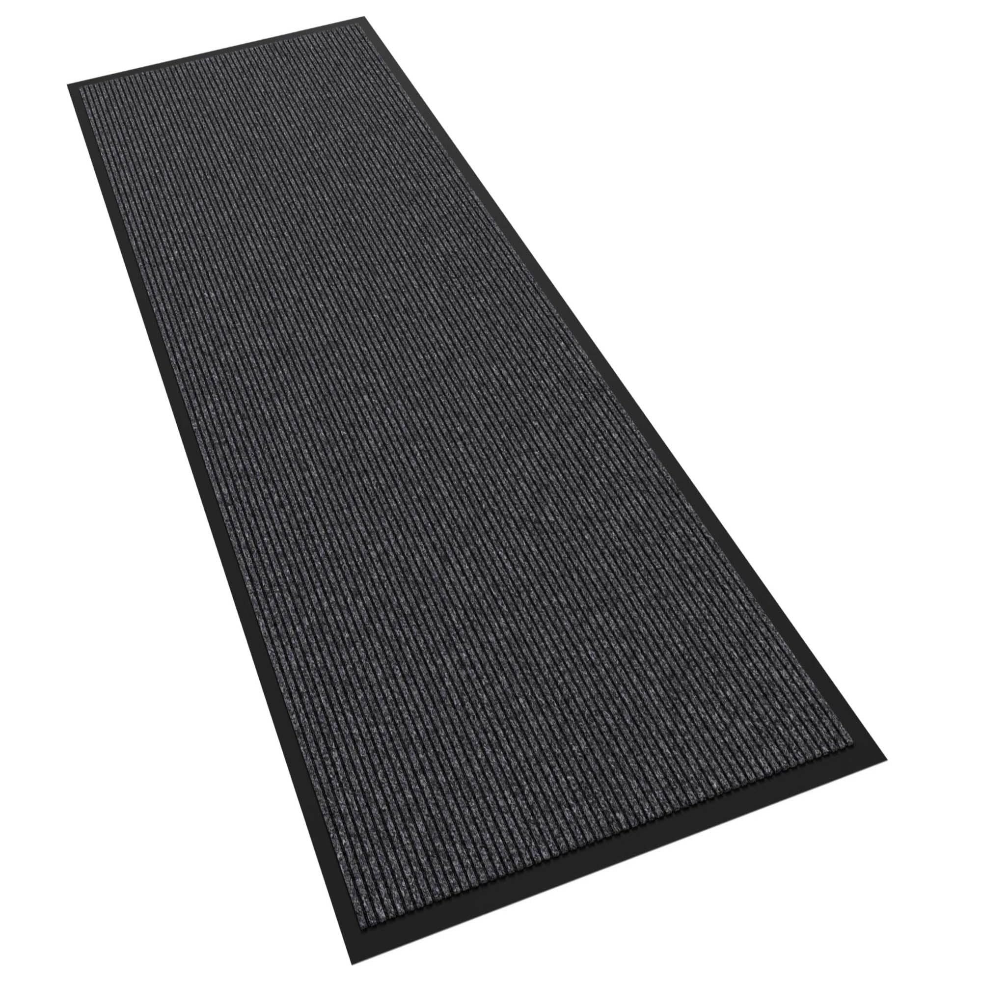 Futurwit Heavy Duty Doormat 72" x 24" gray stripe front view