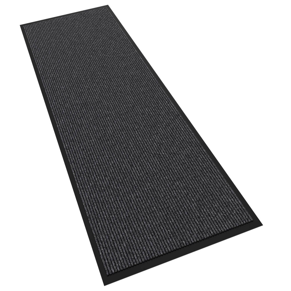 Futurwit Heavy Duty Doormat 72" x 24" gray stripe front view