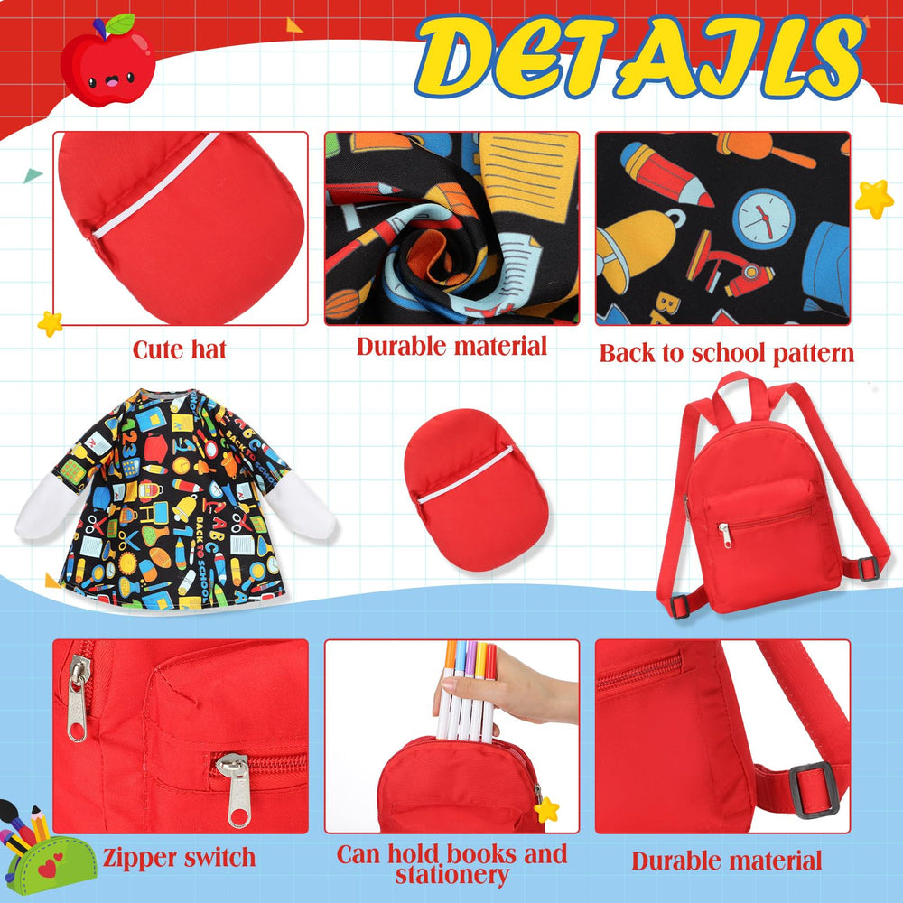 FuWeave Back to School Goose Outfit with accessories laid out on a table