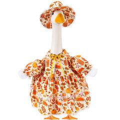 FuWeave Fall Goose Outfit front view with pumpkin spice latte theme