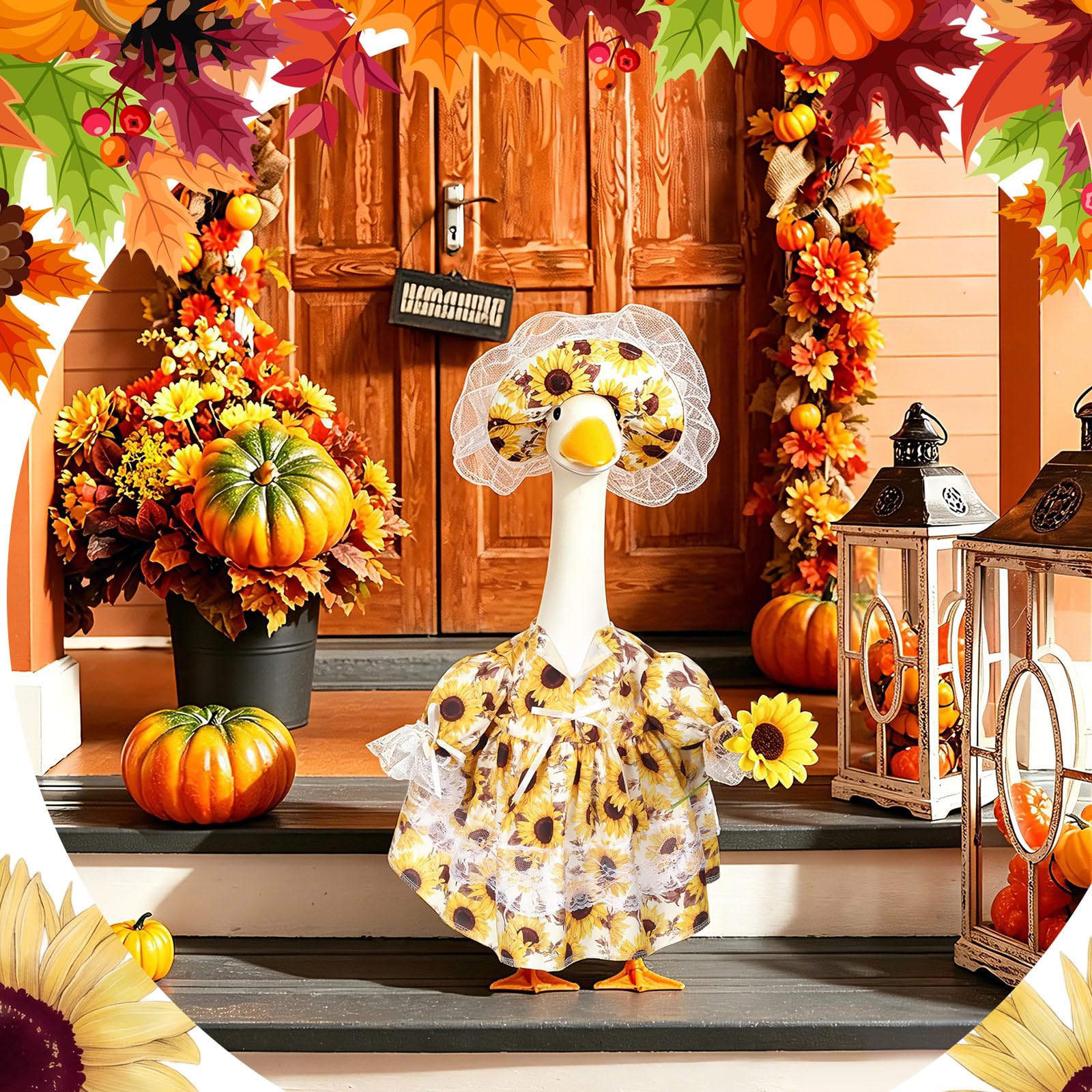 FuWeave Fall Goose Outfit showcasing the autumn sunflower design