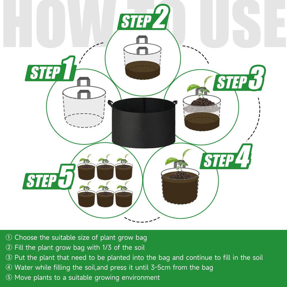 FVOTNW grow bags stacked for storage