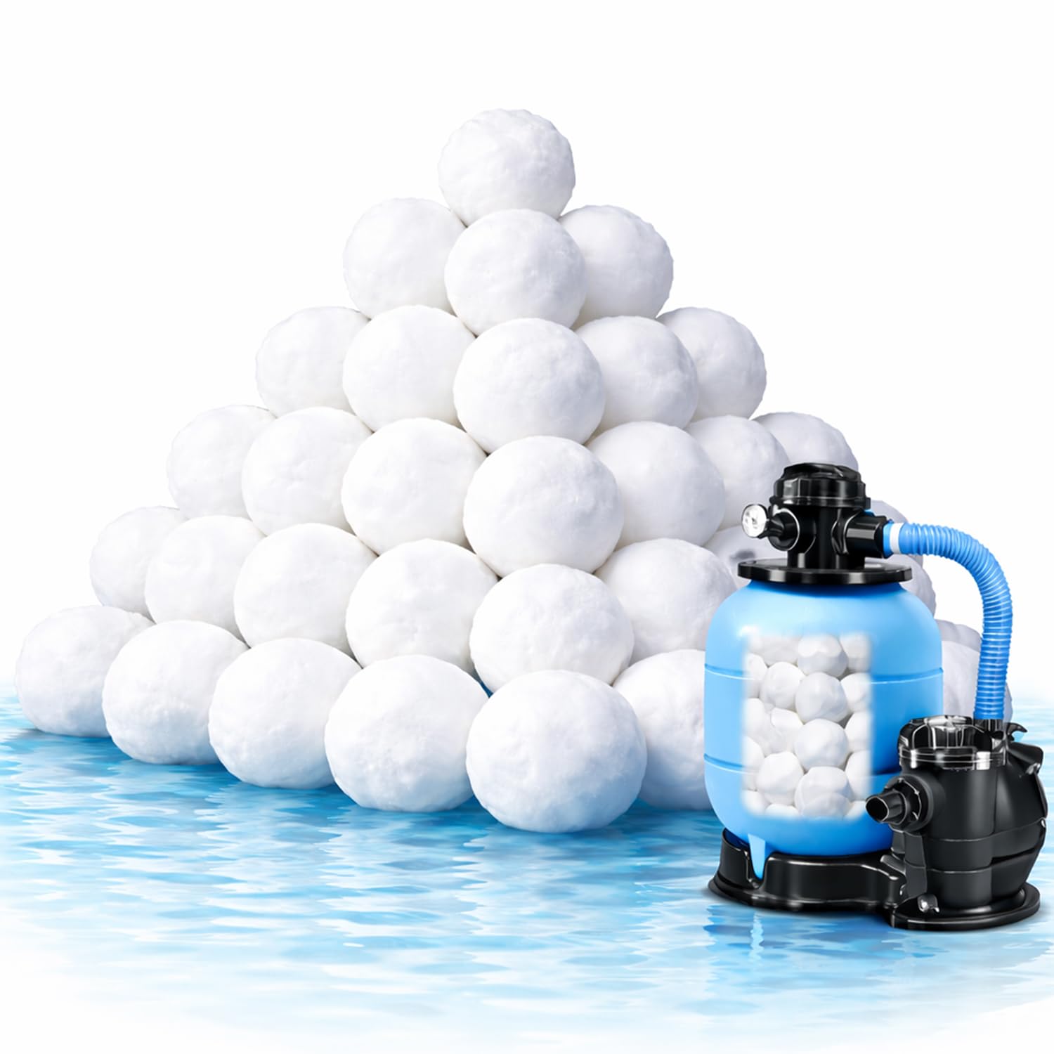 Fwxdbwyl Pool Filter Balls 1.54 lbs in mesh bag