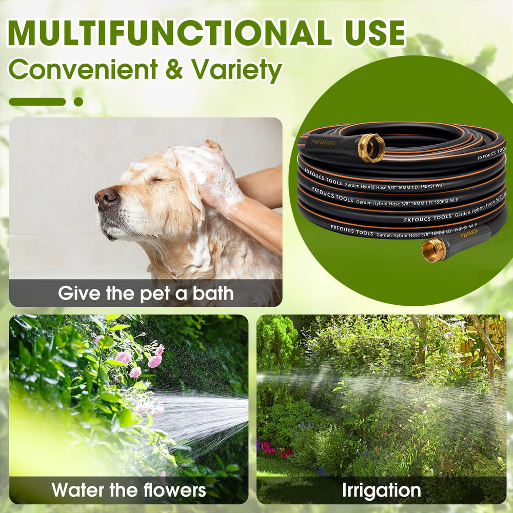FXFOUCS 50ft garden hose showing high water flow