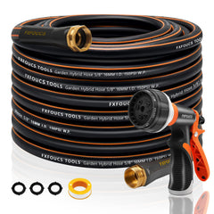 FXFOUCS garden hose 75ft dark hybrid polymer front view