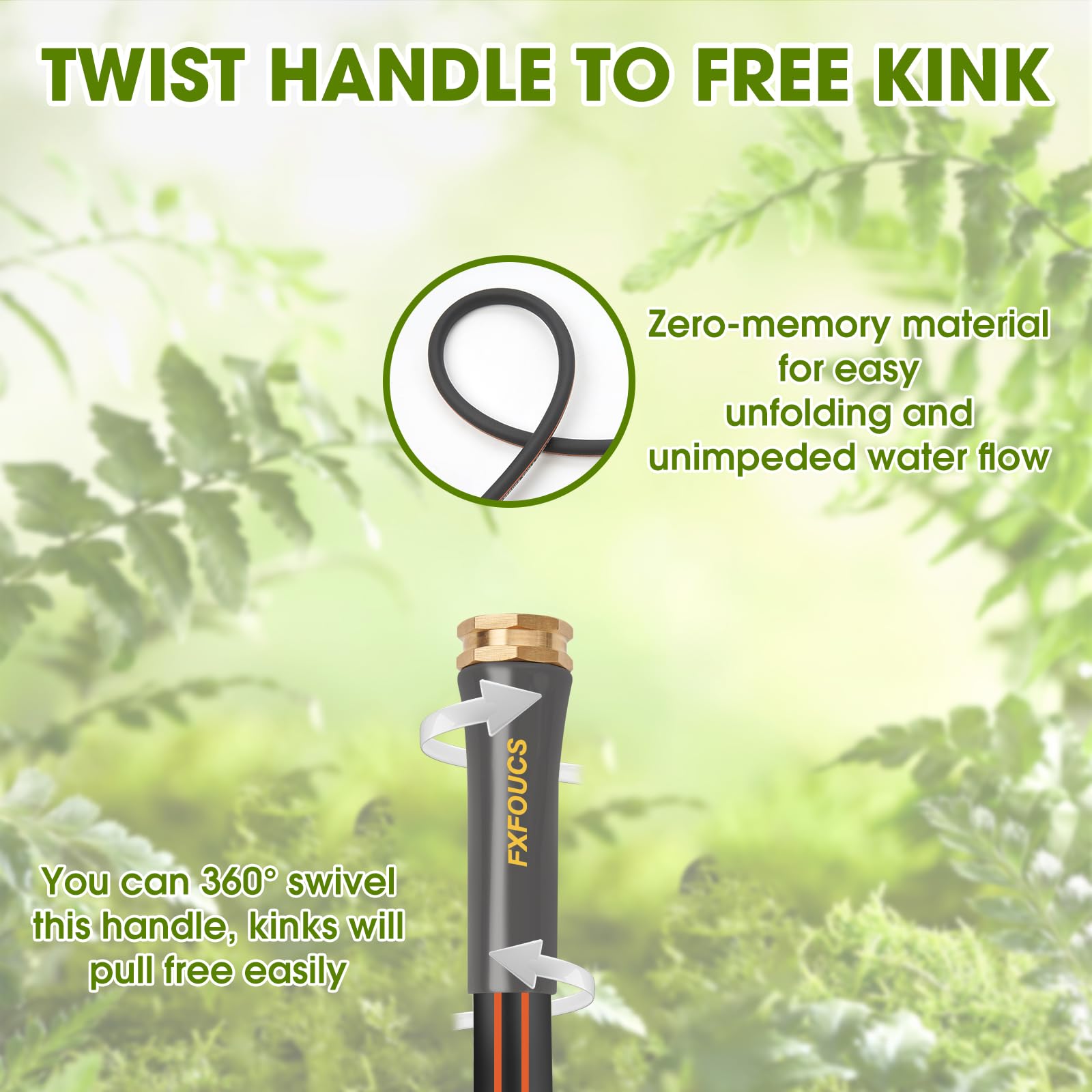 FXFOUCS garden hose black model with brass fittings