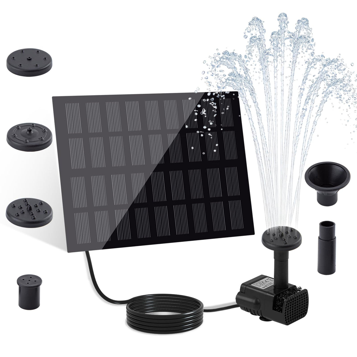 FYDGTPI 2W Solar Water Fountain with 4 nozzles front view